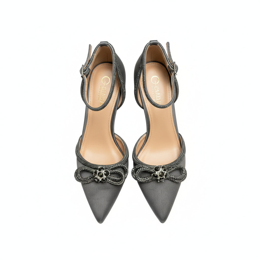 Rhinestone Pointed High Heel