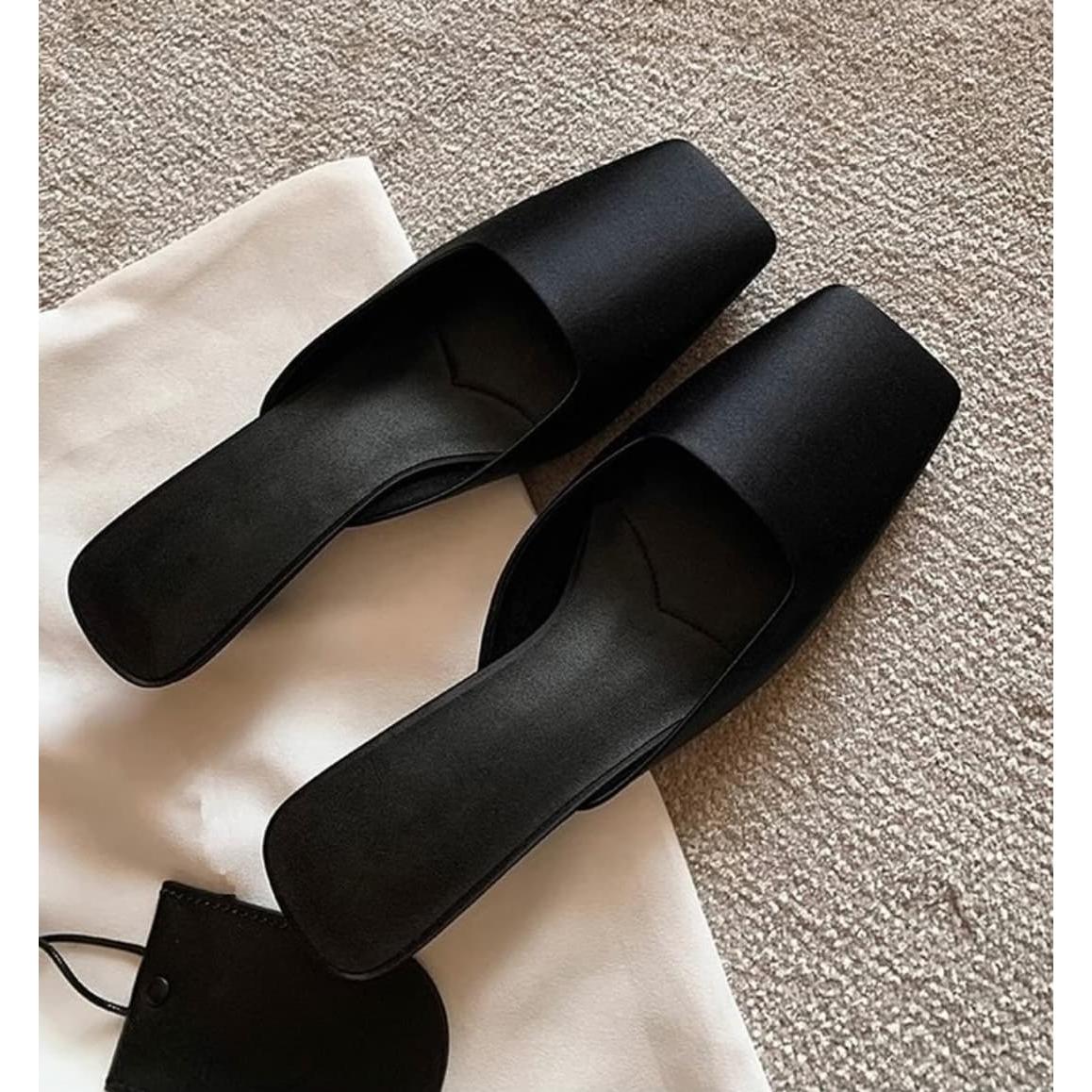 Metallic Square-Toe Blade-Heel Mules