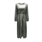 Sleeve Black Abaya Kaftan Belted Cloak Dress