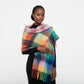 Multi-Color Fringe-Trimmed Blanket Scarf