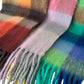 Multi-Color Fringe-Trimmed Blanket Scarf