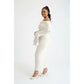 Elegant Foldover Off Shoulder Maxi Dress
