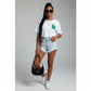 Printed Top Oversized Drop Shoulder Short Sleeve T Shirt