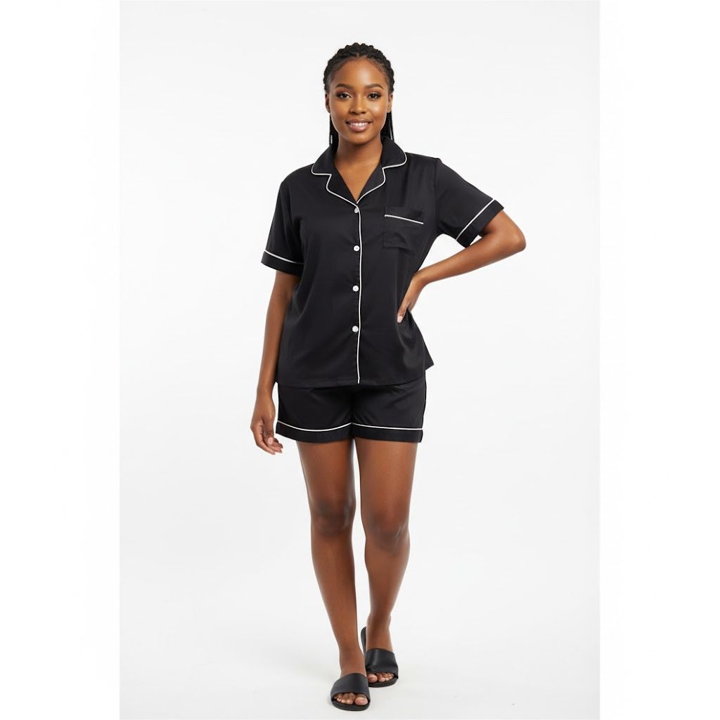 Short Silk Pajamas 2 Piece Set