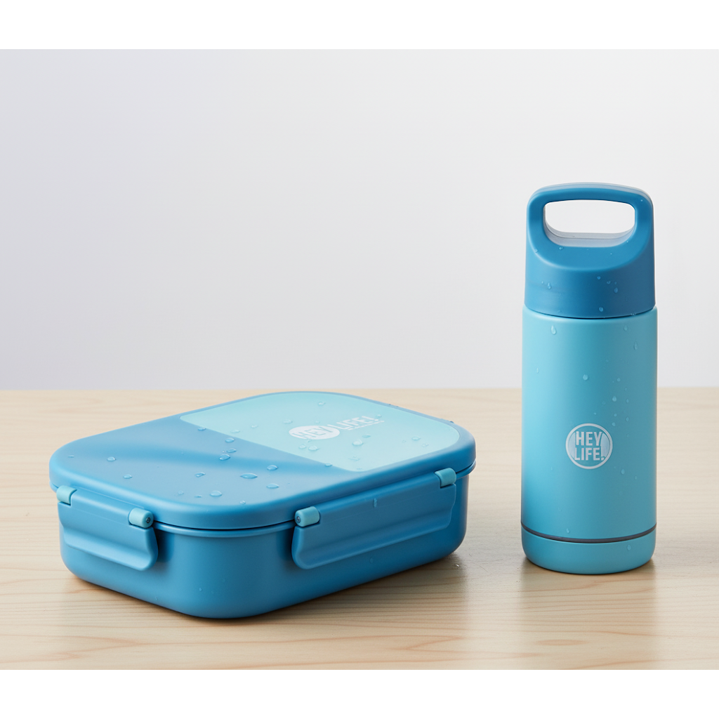 3 Grid Lunchbox With Bottle