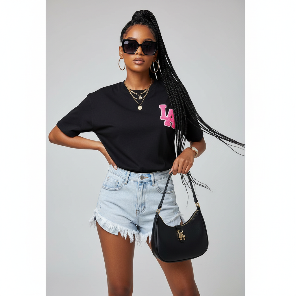 Printed Top Oversized Drop Shoulder Short Sleeve T Shirt