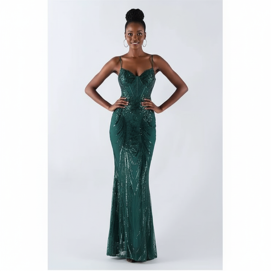 Sweetheart Mermaid Spaghetti Straps Maxi Dress
