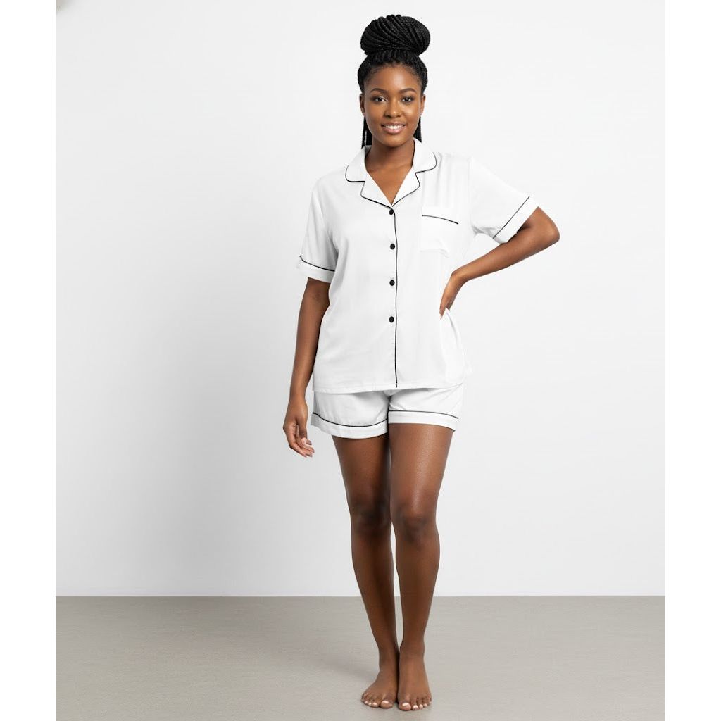 Short Silk Pajamas 2 Piece Set