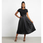High Waisted Satin Belted Umbrella Skirt