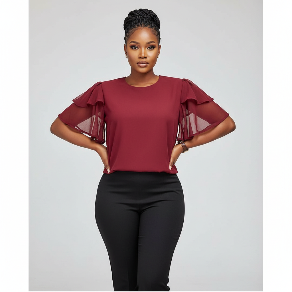 Half-sleeved Waltz Blouse Top.