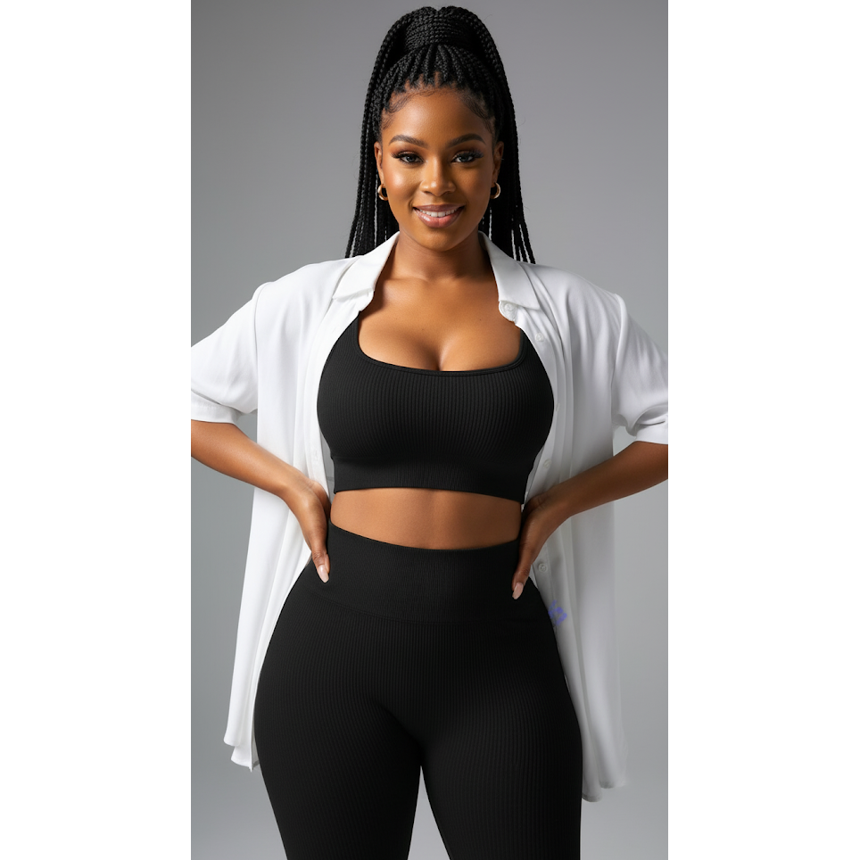 2pcs Outfits Seamless High Stretch Yoga Set