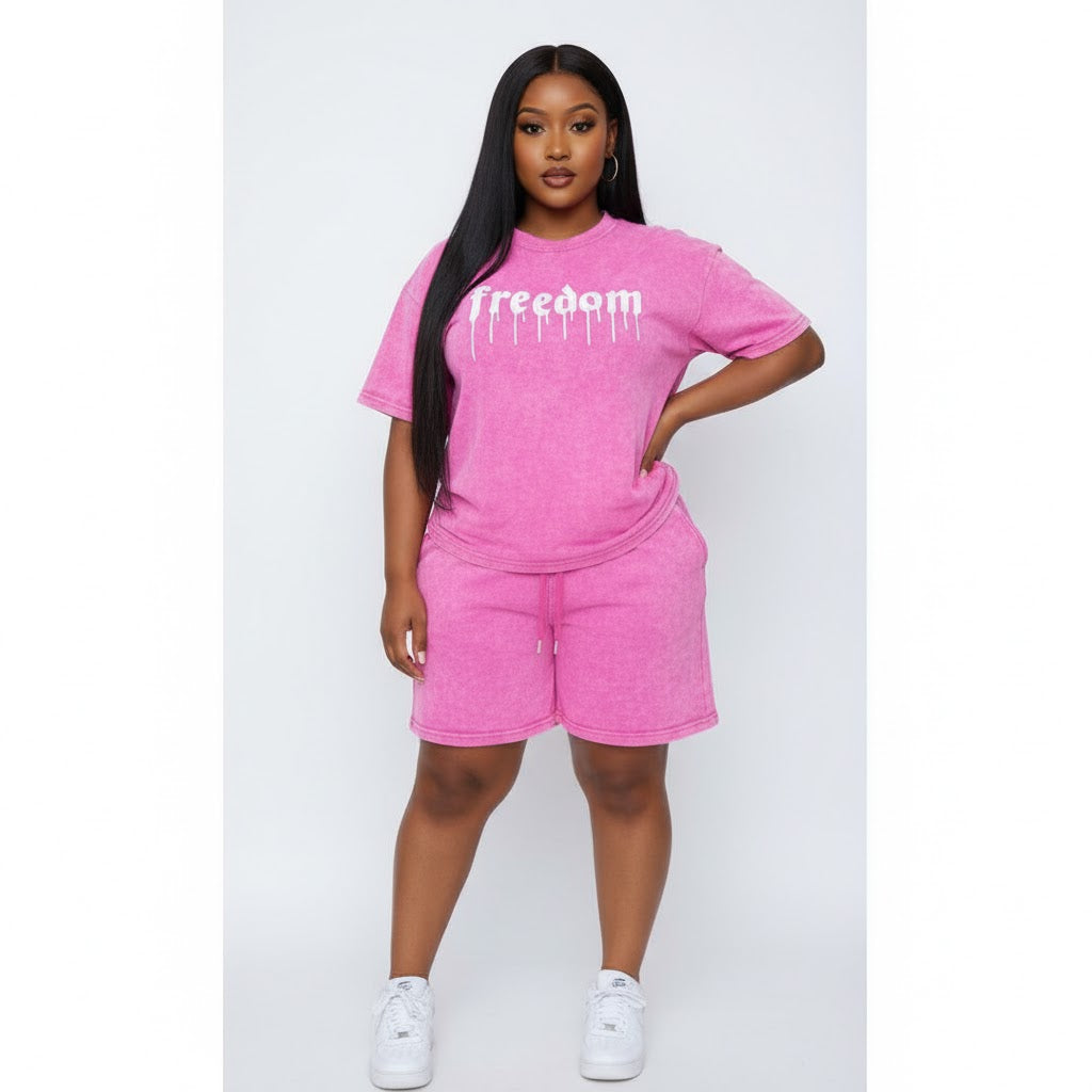 Freedom Print Lounge Shirt 2 Pieces Set