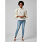 Plain Color Puff Sleeve Cropped Shirt
