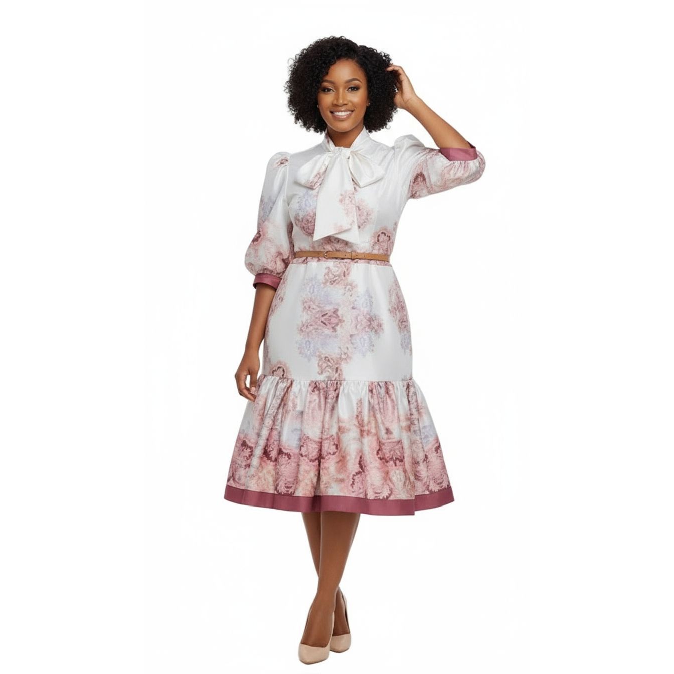 Floral Print Bottom Pleated Dress