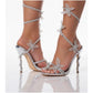 Slinky Butterfly Ornament Wrap Around High Heel Sandals