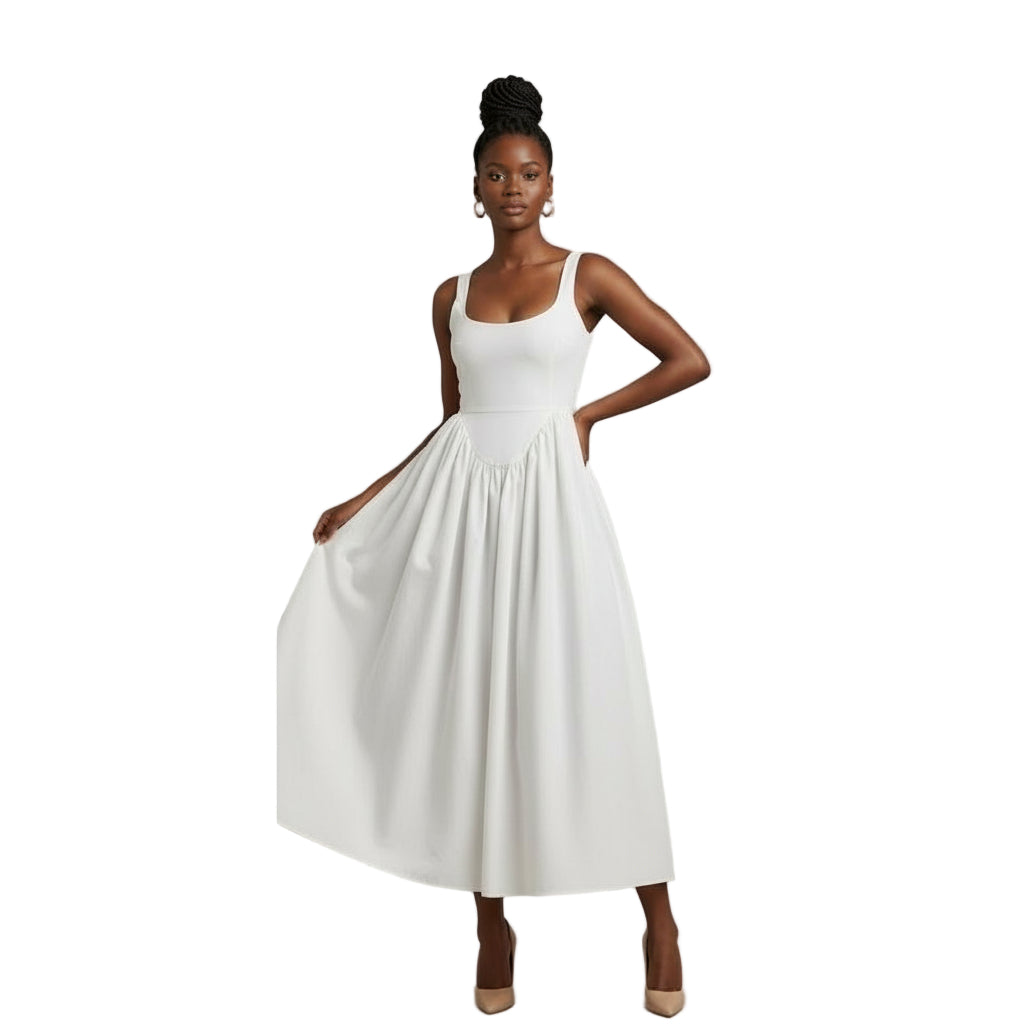 Elegant Sleeveless Flare Maxi Dress