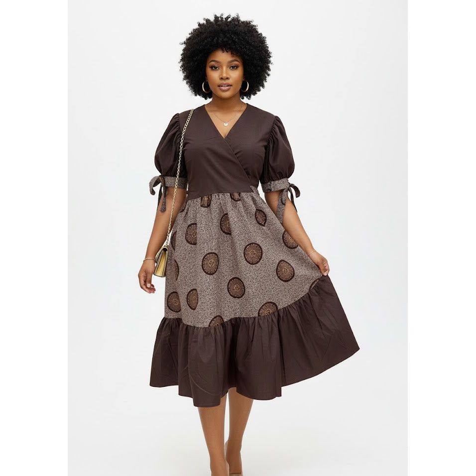 Ankara Short Ruffle Sleeve Print African Dress