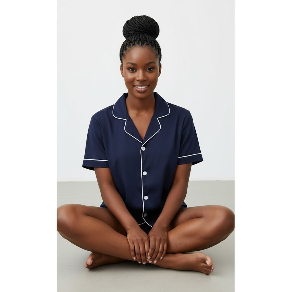 Short Silk Pajamas 2 Piece Set