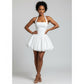 Sleeveless Halter Tie up Backless Corset Bubble Beach Party Dress