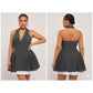 Elegant Daily Halter Neck Sleeveless Short Dress