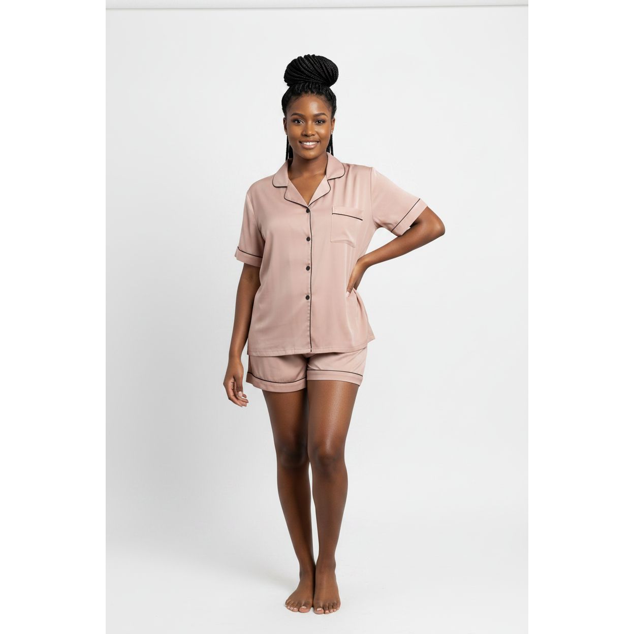 Short Silk Pajamas 2 Piece Set