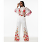 Florals Garden Border Long Sleeves Shirt & Long Pants Set