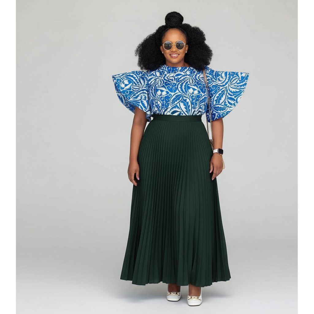 Pleated High Waisted Skirt