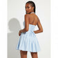 Sleeveless Sweetheart Halter Neck A-line Mini Dress.