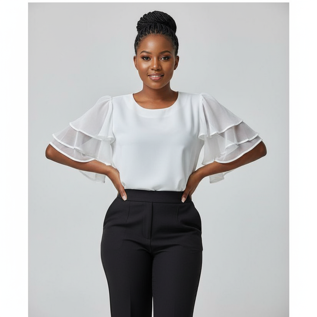 Half-sleeved Waltz Blouse Top.