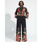 Florals Garden Border Long Sleeves Shirt & Long Pants Set