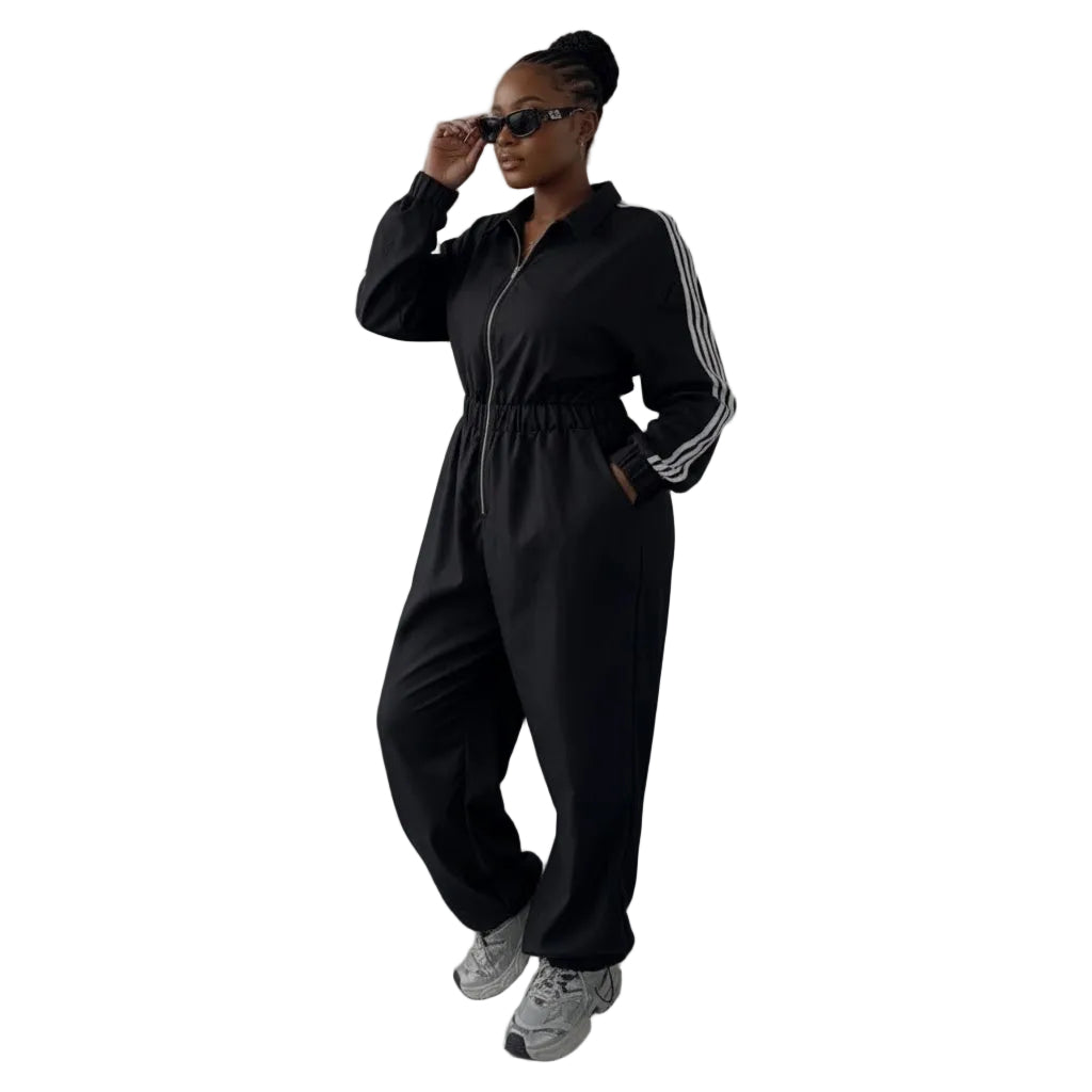 Long Zipper overall jumpsuit