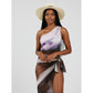 One Shoulder Swimsuit with Matching Sarong Cover-Up Set