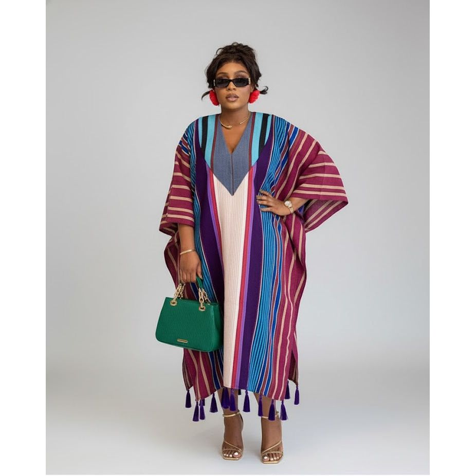 African aso oke boubou gown