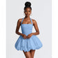 Sleeveless Halter Tie up Backless Corset Bubble Beach Party Dress