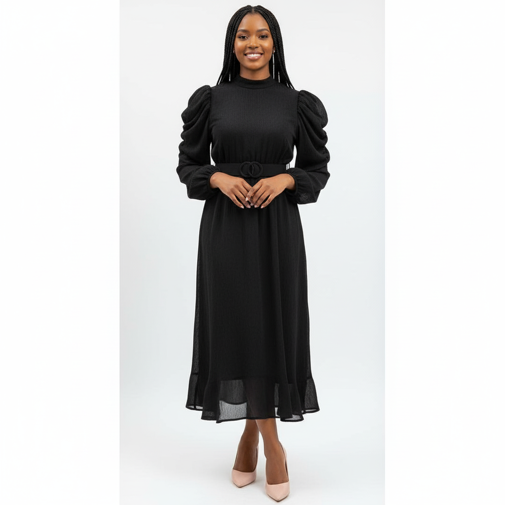 Long Sleeve Round Neck Dress