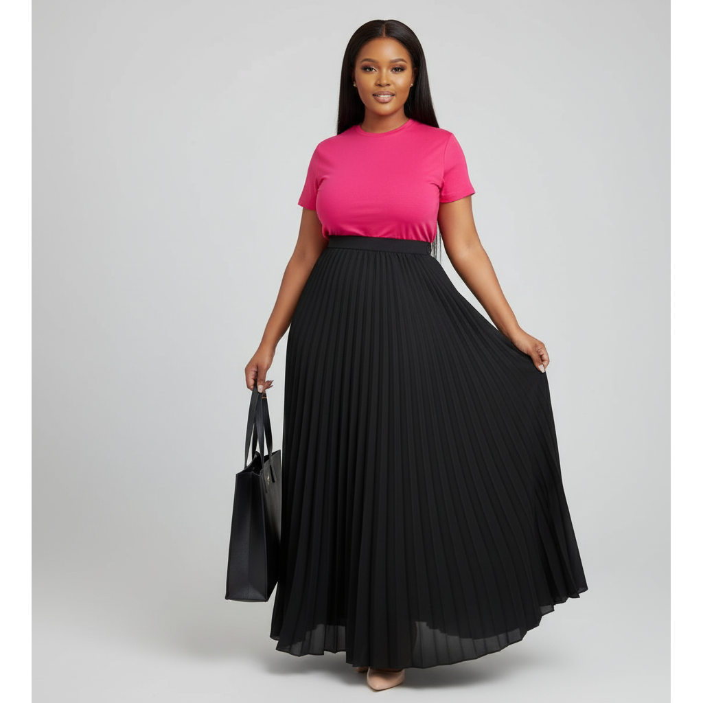 Pleated High Waisted Skirt
