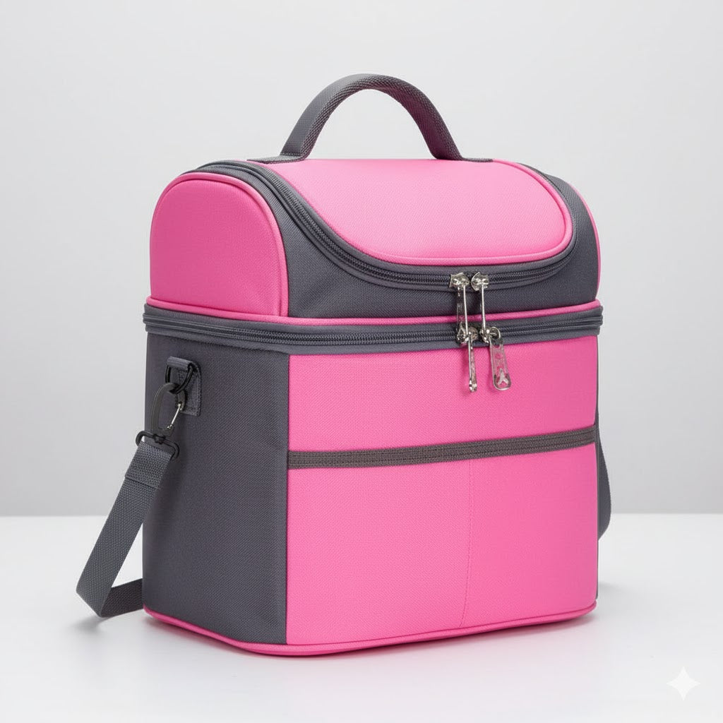 Stylish Handle Thermal Insulated And Cooler Lunch Bag
