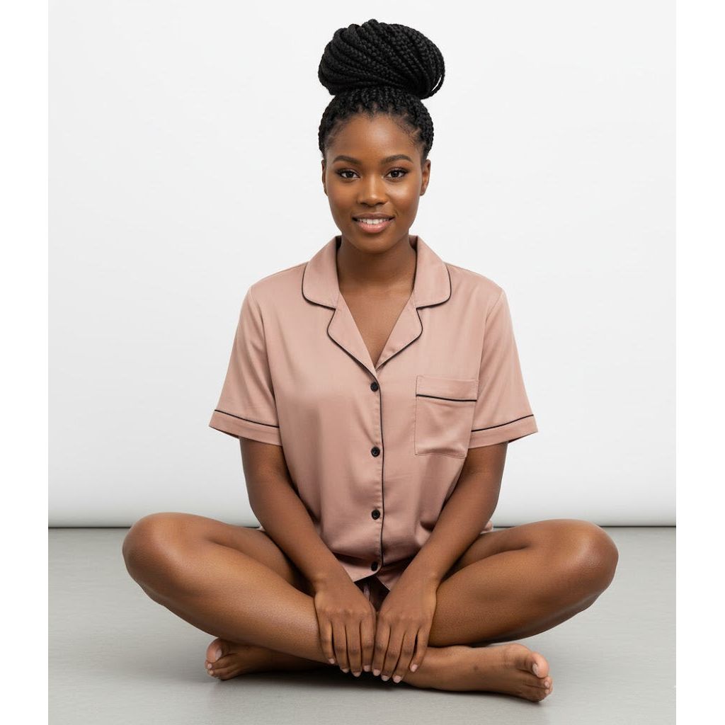 Short Silk Pajamas 2 Piece Set
