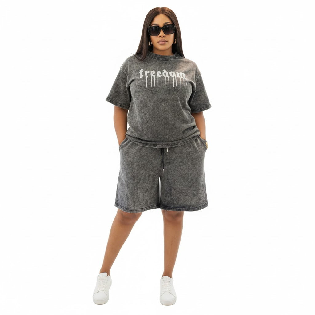 Freedom Print Lounge Shirt 2 Pieces Set