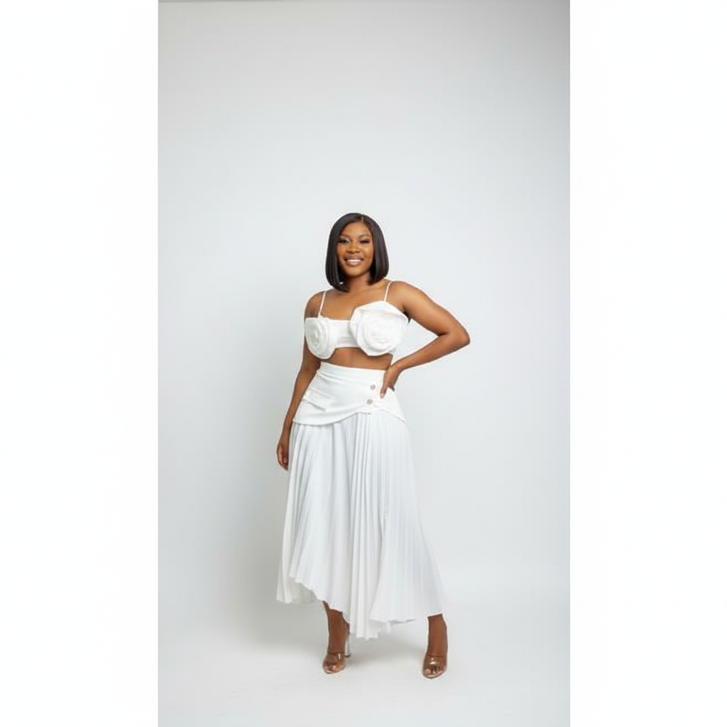 Soft Touch Ruched Asymmetric Midi Skirt