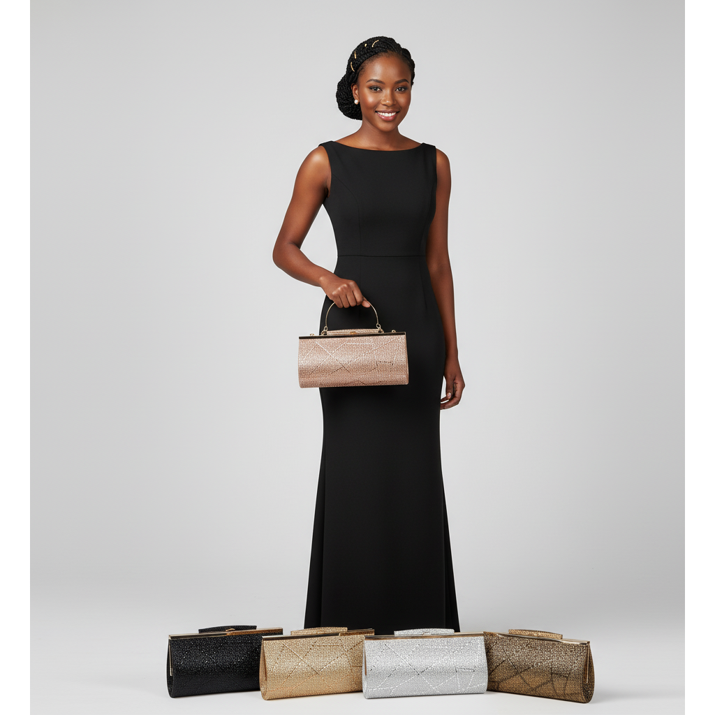 Gold Embellished Rhinestone Bag