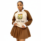 3-Piece Set a Long-Sleeve Sweatshirt And Pleated Mini Skirt