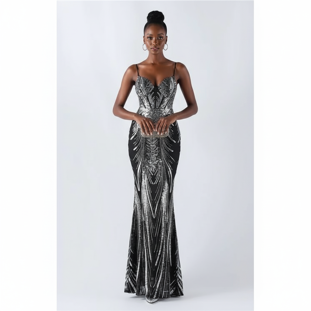 Sweetheart Mermaid Spaghetti Straps Maxi Dress