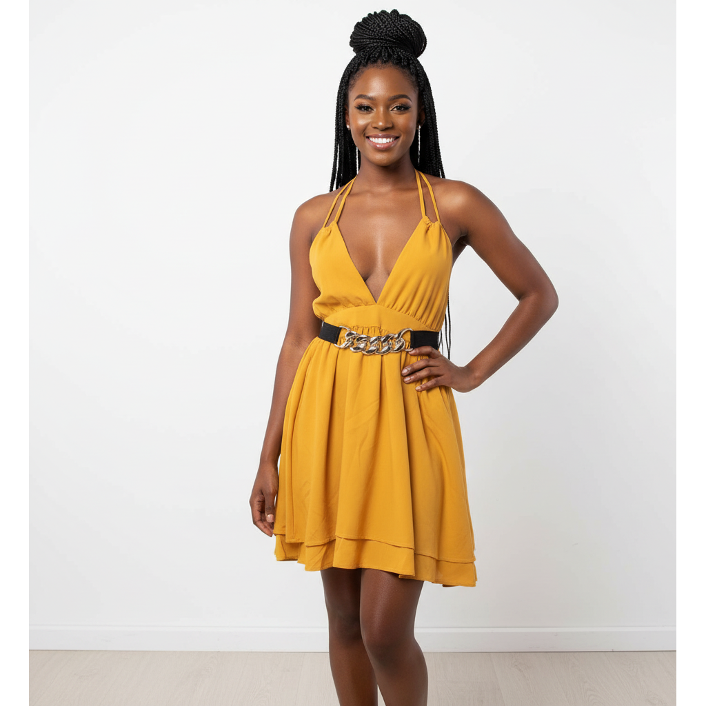 Halter Cutout Mini Dress