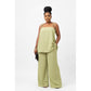 Sleeveless Side Button Slit Camisole Tops Wide Leg Pants Matching Set