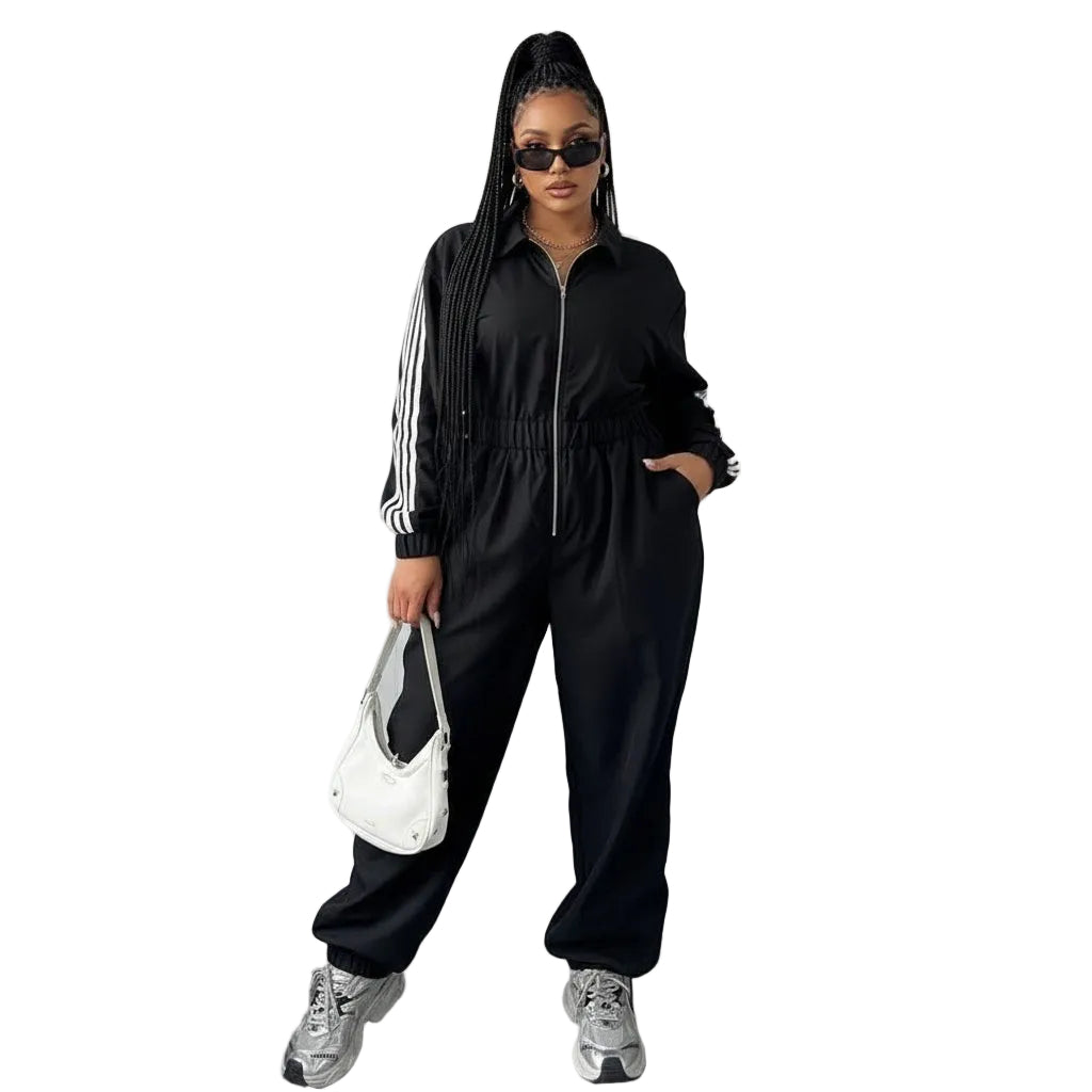 Long Zipper overall jumpsuit