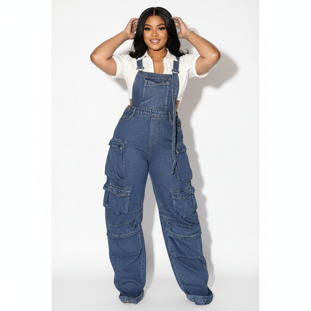 Overalls Multi Pockets Cargo Jeans Pants – YELLOW SUB TRADING