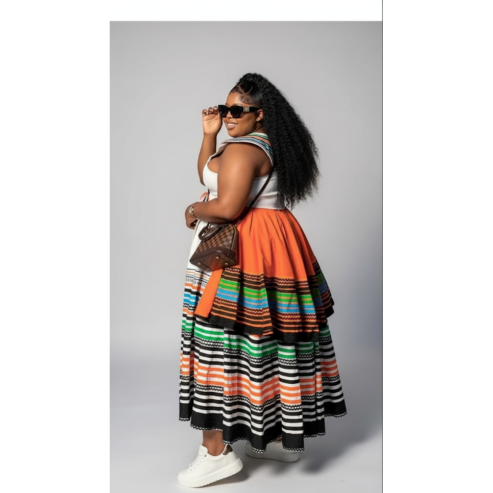 African Traditional Gown Pleated Platted Dress