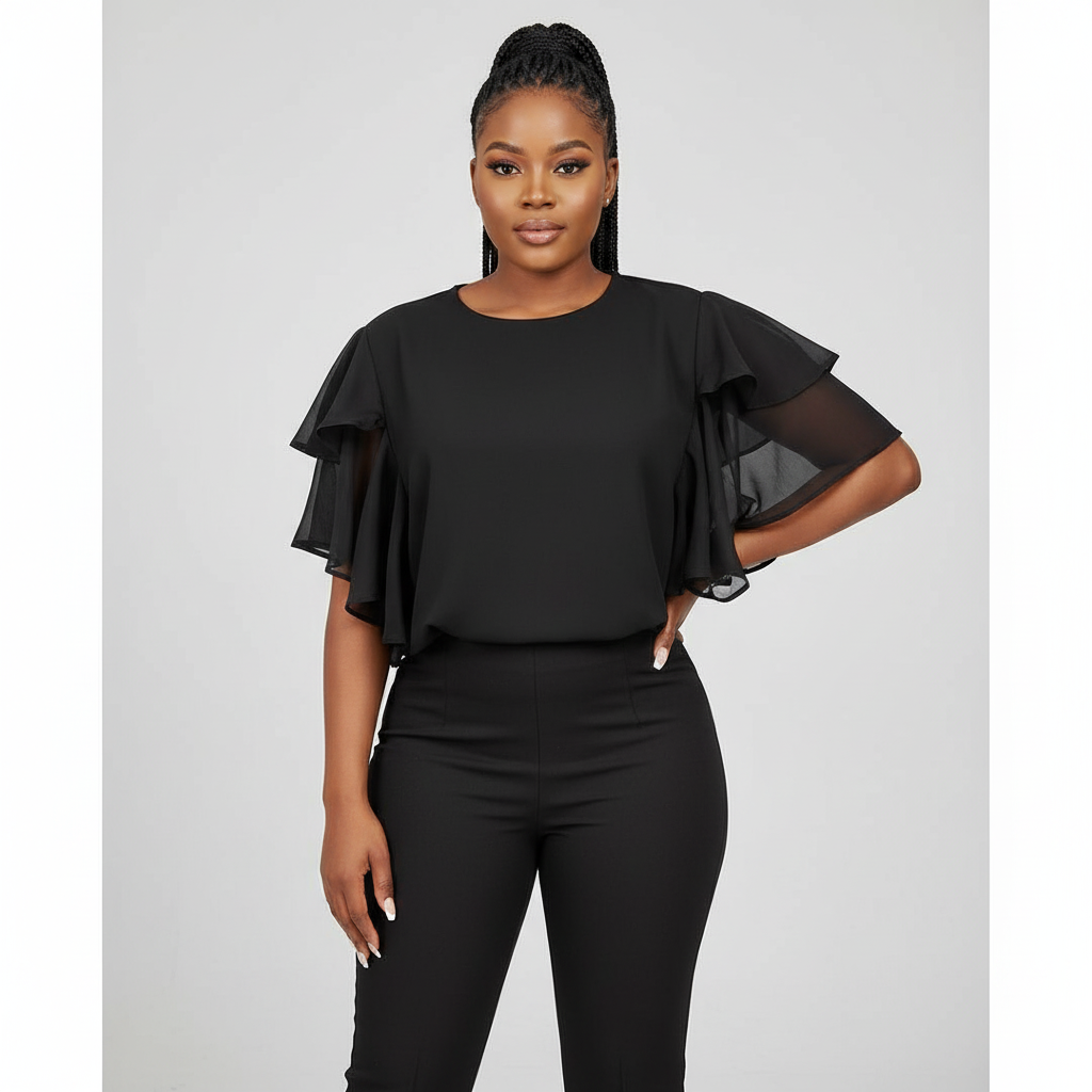 Half-sleeved Waltz Blouse Top.