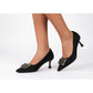 Hi Shaped Court Heel With Monogram Trim